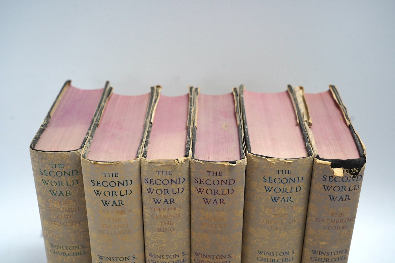 Churchill, Sir Winston - The Second World War. 1st editions, 6 vols. folded and other maps; publisher's cloth and d/wrappers. 1948-54. Condition - good